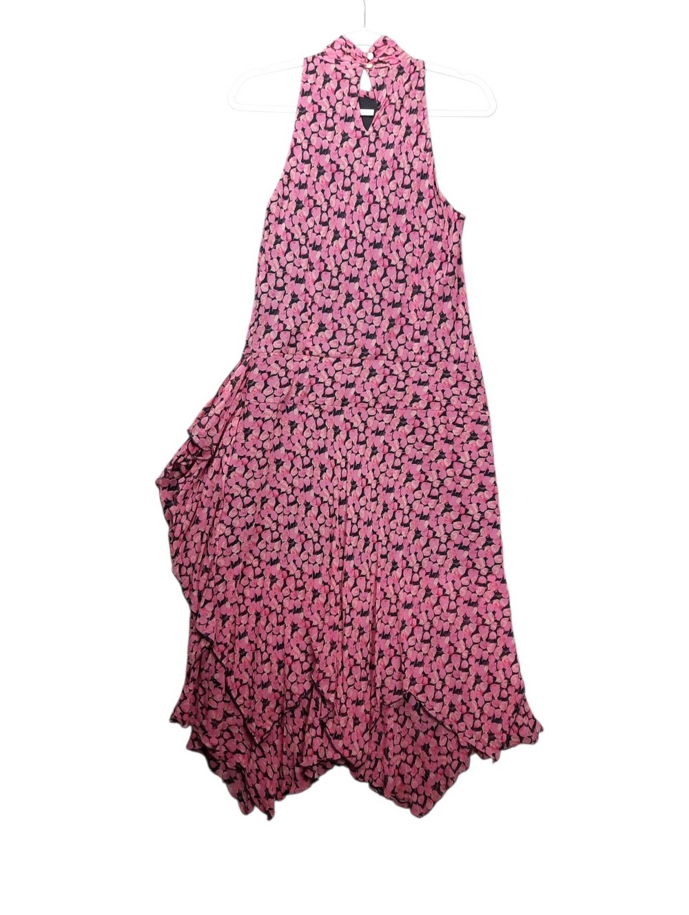 Sangria Pink Petals Silk Gatsby Flapper Dress SZ 12 - Picture 8 of 12